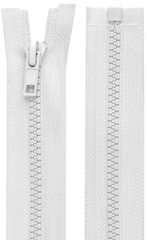 cyclingcolors 2x Cerniera Lampo n. 5 30 cm Chiusure Cursore Tirante Zip Poliestere Abbagliamento Arredamento Cucito Giacche, Bianco