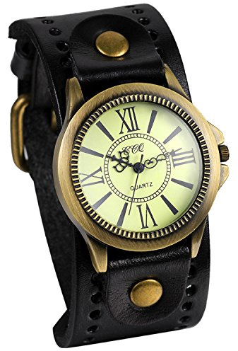Avaner Montre Femme Montre Fille Montre Bracelet ¨¤ Quartz Pointeur Vintage -Affichage Analogique-Bracelet en PU Cuir Etanche