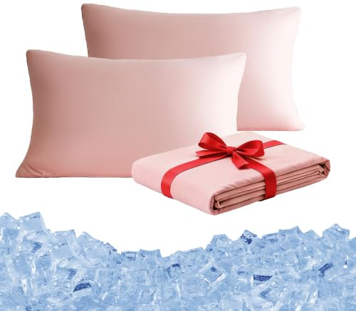 MOHAP Zippered Pillowcases 50X75 cm 2 Pack- Super Soft Breathable Brushed Microfiber Pillow Cases Cover for Hair and Skin Pink