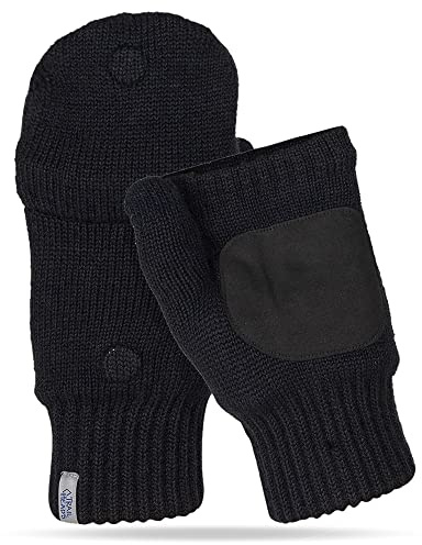 TrailHeads Fingerlose Damenhandschuhe, Merinostrick, wandelbare Fäustlinge