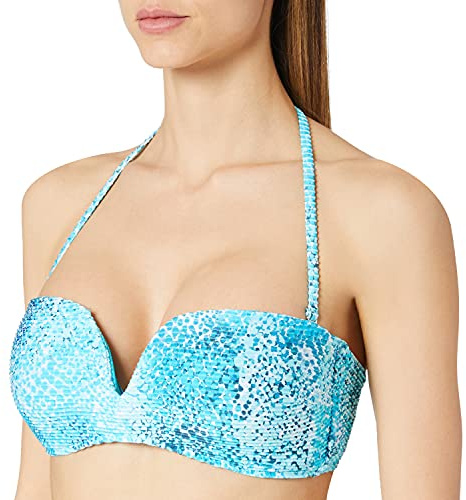 Seafolly Dam Bandeau BH Bikini, Blått gräs, 36 SE