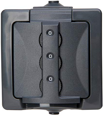Kopp Nautic jordkontaktuttag med kombinationslås, ytmonterad våtrum, IP 44, antracit, 16 A, 250 V/AC, 955015016