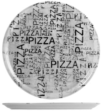 SATURNIA 35763 Black&White Lot de 6 assiettes à pizza, porcelaine, assorties, 33 cm