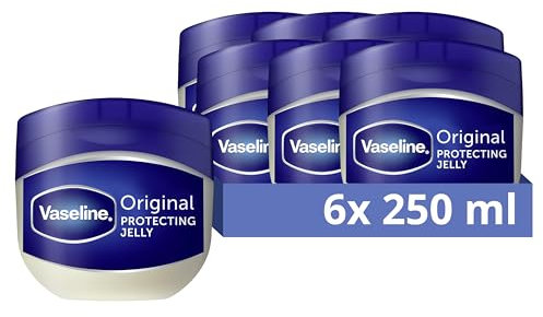 Vaseline Original Petroleum Jelly Moisturruiser Hautpflege für rissige, trockene Haut und Ekzemlinderung 6 x 250 ml