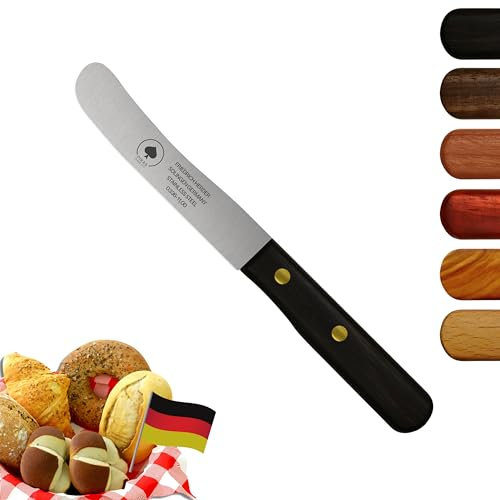 PIKAS - Solingen Messer, Schwarzeiche Holzgriff, Premium Buckelmesser, Klinge rostfrei 11cm - Küchenmesser, Brotmesser, Frühstücksmesser, Dünnschliff & Handabzug, Made in Germany