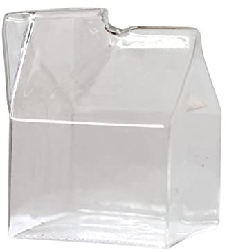 HAOSEM Half Pint Milk Carton Style Creative Mini Creamer Jug Glass Milk Mug Cow Udder Cup Milk Cup Wholesale