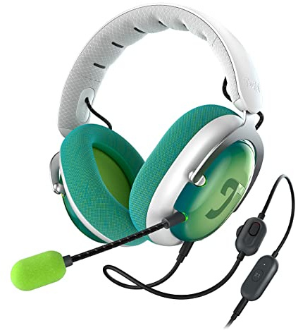Teufel ZOLA Gaming Kopfhörer mit 7.1 USB-Soundkarte | DTS Headphone:X® 2.0 Surround Sound,einstellbarer Mikrofonarm mit HD-Kondensator-Mikrofon, bequeme Passform - Hellgrau Grün