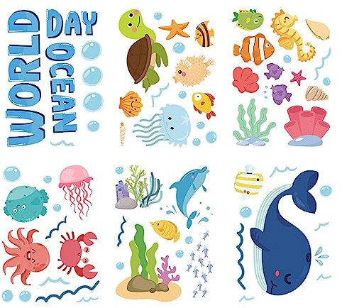TAIZER Autocollants Baignoire Antidérapants Douche Ocean Elements Stickers Dessin Animé Autocollants Autocollants Bain Douche Imperméables Antidérapants Autocollants Antidérapants (Style 2)
