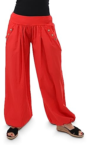 Malito - Damen Pumphose - Stoffhose für Strand & Alltag - lockere Freizeithose für den Sommer - lässige Aladinhose 23245H Einheitsgröße