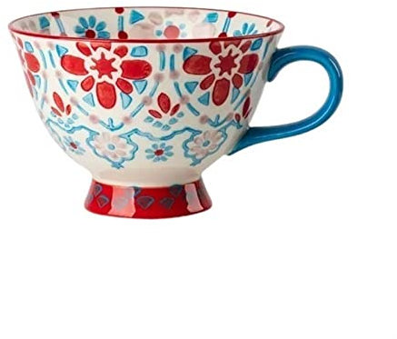 ESOUY Tazza da caffè Tazza da caffè in Ceramica di Grande capacità Modello Personalizzato Tazza da caffè Colazione Domestica Tazza da Latte Tazza da tè da 420 ml (Colore : D)