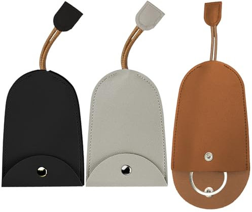 UTXN 3 Pezzi Borsa Portachiavi in Pelle PU Creativa Con Tipo di Estrazione Estraibile - Custodia Chiavi Auto (Grigio/Marrone/Nero)