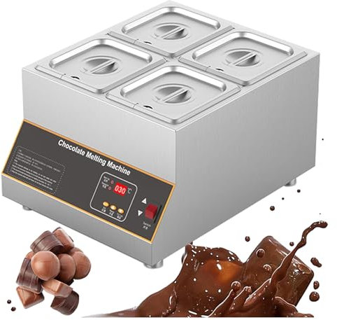 YOtat Dispositivo De Templado De Chocolate: Máquina Profesional para Derretir Chocolate con Control Digital De Temperatura, CE/CCC (Plata 3 Tanques)