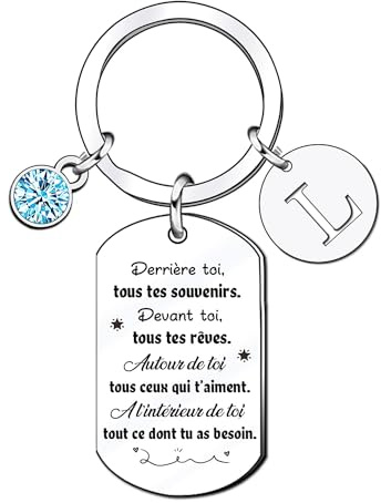 KJKJKJ 26 A-Z Lettre Initiale Cadeau Porte-clés,Femme Homme Porte -Clef Cadeau,Anniversaire Cadeau,Original Cadeau,Cadeau de Motivation Cadeaux pour les Amis,Graduation Cadeaux