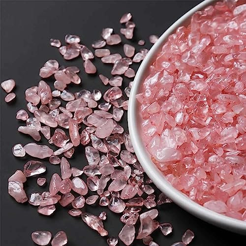 EKFBQBGW Natural Irregular Crystal Rose Quartz Rock Tumbled Crushed Stone Gravel Garden and Aquarium Decoration Home Collections (Color : Rose Quartz)