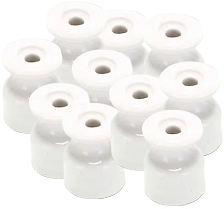 predolo 10 Pezzi Isolatori in Porcellana Piccoli Isolanti in Ceramica retrò Accessori Elettrici per Cablaggio a Parete con Cavo Ritorto, BIANCO