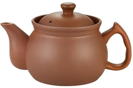 TANFEI Unglazed Earthenware Chinese Zisha Medicine Pot, Chinese Medicine Pot, Casserole Ceramic Cooking Pot with Lid (2.5L)