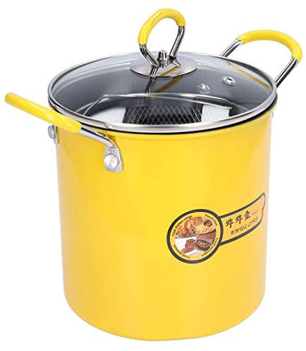 Poêle électrique Halogène, Mini Friteuse Japonaise en Acier Inoxydable de 3L avec Couvercle de Filtre à Huile pour la Cuisine de la Maison