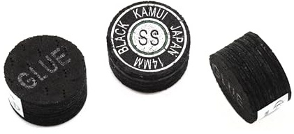 Billard Zubehör Billard Queue Klebeleder Tip Kamui Black, 14mm, 1 STK. (Härtegrad: Supersoft (SS))