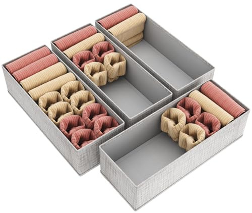 Lifewit 4er Set Schubladen Organizer, Kleiderschrank Organizer, Schrank Organizer, Wickeltisch, Schubladen, Krawatten, Kinderkleidung, Socken, Unterwäsche