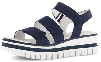 Gabor Damen Sandaletten, Frauen Sandalen,Best Fitting,Sommersandalen,bequem,flach,Sommerschuhe,Freizeitschuhe,offene Schuhe,Blue,40.5 EU / 7 UK