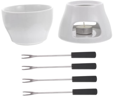 PHENOFICE Pentola per Sciogliere Cioccolato Set di Fonduta in Ceramica Fornello per Formaggio Utensile da Cucina Pratico