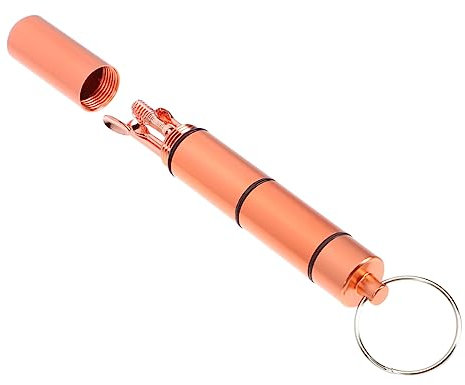 minkissy Portable 6pcs Stainless Steel Ear Wax Removal Kit Rose Gold Aluminum Alloy Case, Multipurpose Ear Cleaning Tools for Home Use and Travel