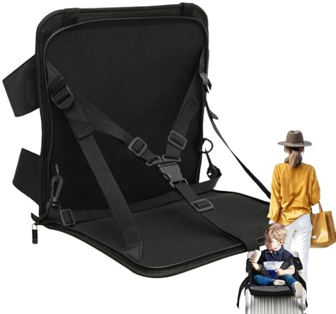 Djowyh Children's Luggage Seat, Tray For Children Travel, Travel Tray For Car Plane, Car Trays For Children Road Trip , Car Seat For Children Road Trip Activities, black, see description,