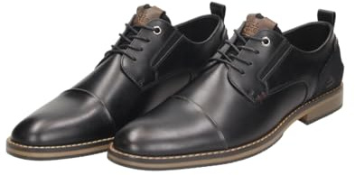 BULLBOXER Dress Casual Shoes, Casual, Zapatos de Negocios, Zapatos de Moda Hombre Zapatos para Hombres con Toecap en 41 42 43 44 45 46 47, Negro , 44 EU