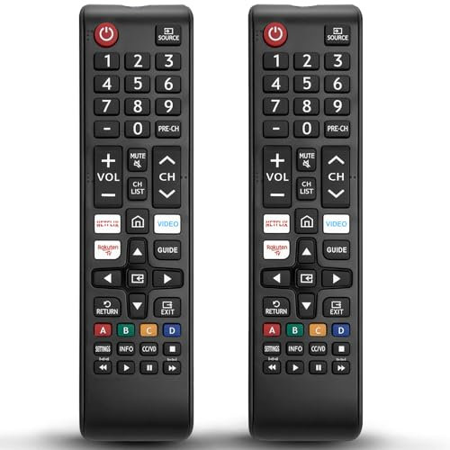 Bemexred Mando a distancia universal de repuesto para TV, compatible con Samsung LED LCD QLED 4K 8K UHD 3D HDTV HDR Frame Curved Crystal Smart TV, 2 unidades