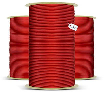 DQ-PP ROTES GUMMISEIL – 12mm – 100m – Expander Gummischnur Elastiches Gummikordel Spannseil Planen Spanngummi