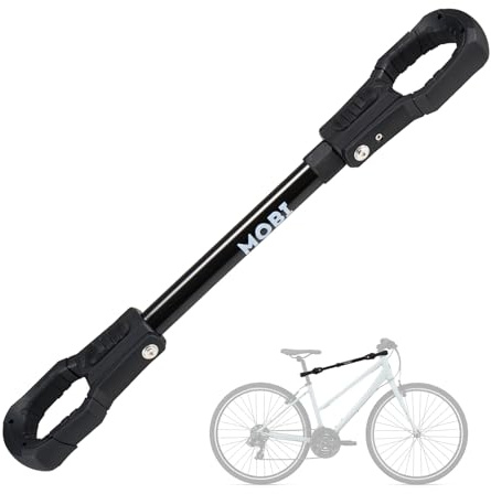 MOBI OUTDOOR Bike Bar Adapter for Bike Rack, Bike Cross Bar for Bike and Ebike- 70 LBS Wight Capacity, Adjustable Iron Steel Adaptor with Rubber Hooks
