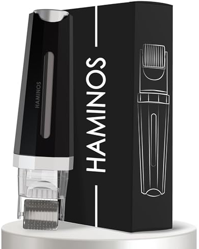 Derma roller 3.0 con Depósito para Cabello, Barba, Piel, Arrugas, Estrías, Hiperpigmentación APLICACIÓN INSTANTÁNEA DEL SÉRUM, 520 Agujas de Titanio 0,5 mm