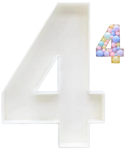Marquee Numbers, Number 4 Mosaic Numbers For Balloons 3Ft Tall Cut-Out Extra Large for Party Decor, Photo Props, New Years Decorations 2024 Style 2..