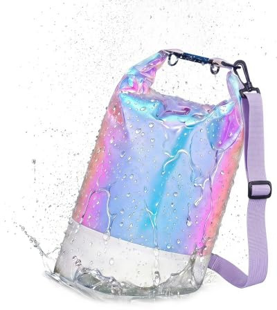 SciFiVisi Sac Étanche, 10L Dry Bag avec Double Bandoulière, Sacs à Dos étanche Dry Bag, Sac à Sec Imperméables pour la Natation Kayak Pêche Voyager Vélo Plage,Multicolore