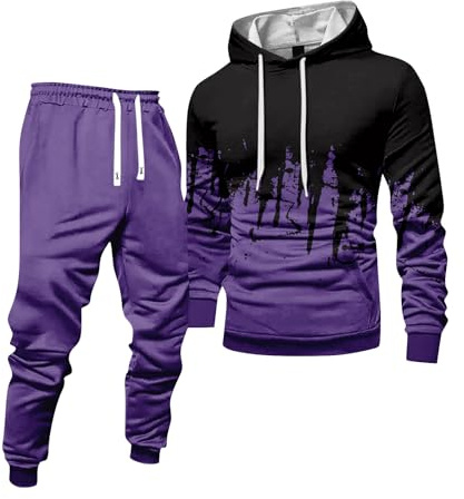 Survêtements Homme Sweat Homme Sport Sportswear Grande Taille Chic Bas De Survêtement Automne Tenue De Sport 2#Violet M 2025