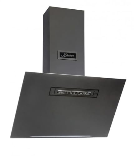 Kaiser Dunstabzugshaube AT 6402 ECO Schräghaube 60cm kopffrei Abzugshaube Wandhaube Moire Glas in Graphitgrau, 850m³/h, leise 39 dB, TouchControl, Ambient Light, Umluft|Abluft, Aktivkohlefilter inkl.