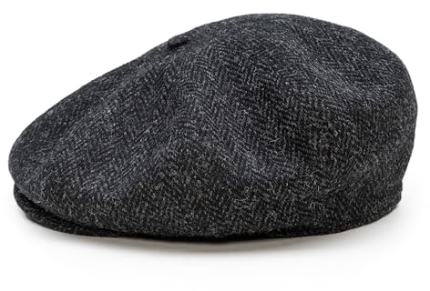 Sterkowski Peaky Paperboy Cap | Harris Tweed Newsboy Cap für Herren | Klassisch Elegante 8 Panels Mütze