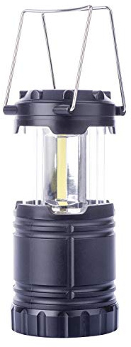 EMOS LED Camping Laterne, tragbare Campinglampe mit Haken und Magnet, 300 Lumen, 38 Stunden Leuchtdauer, P4006, Schwarz