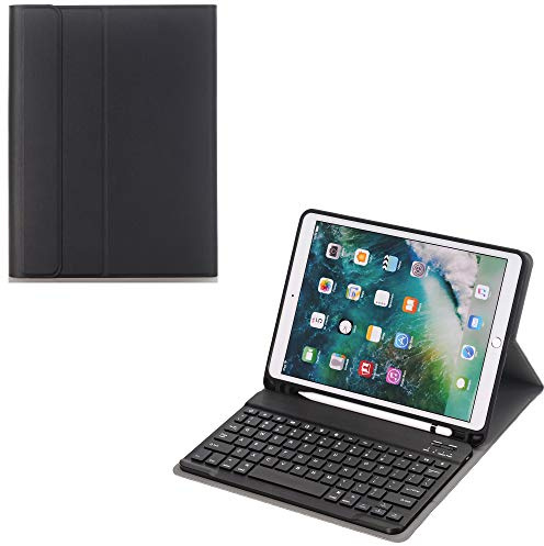 J&H - Funda con teclado para iPad Pro 10,5 (piel sintética, teclado inalámbrico con Bluetooth para iPad Pro 10.5)