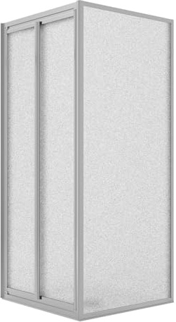 Idralite Cabine de Douche Angulaire 80x100CM H185 Verre Opaque Fixe+Saloon 2 Portes Pivotantes 100 Mod. Clin