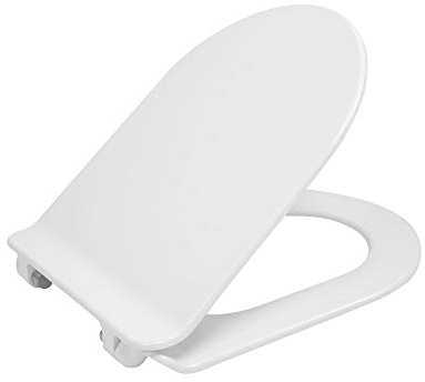 SSWW D-Form Toiletten-Sitz mit Softclose Mechanismus ultra-flaches Design | WC-Deckel aus Duroplast