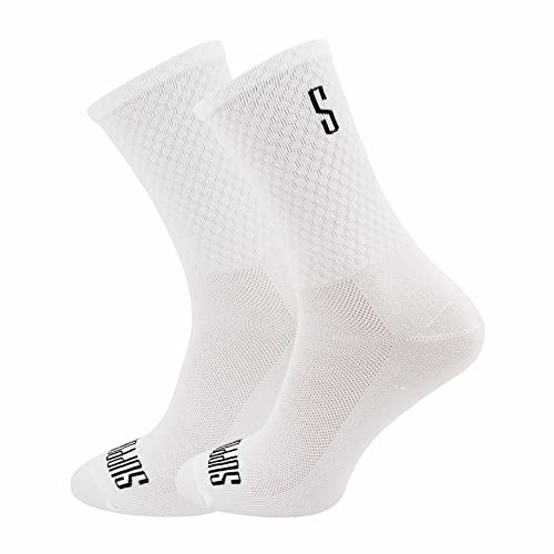 SUPPORT Chaussettes de cyclisme pour hommes cyclistes unisexes pour la randonnée, la marche, l'escalade et le vélo, White's 42-44