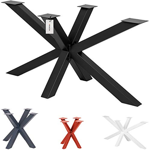 HOLZBRINK Base de Mesa Spider (Tipo araña) | Base de Mesa de Metal Gris para Mesa de Centro, Mesa de Comedor, Escritorio, Mesa de conferencias | 1 Pata 40x40 cm | Altura 43 cm