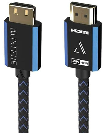 AUSTERE V Series 4K HDMI Cable 1.5m Premium Certified HDMI, 4K HDR, 18Gbps for 4K60, High Fidelity ARC, Gold Contacts, Silver-Plated Conductors, LinkFit Locking Connectors & High Flex Cable