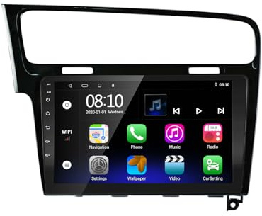 Android Auto Carplay Autoradio für VW Golf 7 MK7 Golf VII 2012-2020 | 10,1 Zoll Touchscreen AM FM RDS Radio GPS Navigation Bluetooth WiFi Lenkradsteuerung Mirrorlink Canbus 2+32G