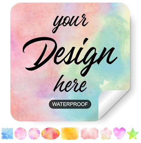 Custom Stickers Personalized Labels with Any Design Image Logo Text,Custom Stickers for Business Logo,Custom Thank You Label Stickers,100 Labels (Square,1.5x1.5)