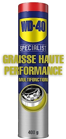 WD-40 SPECIALIST Graisse Haute Performance Multifonction, cartouche 400g | Graisse WD40 épaissie au sulfonate de calcium, résistante aux fortes charges, à l'humidité et aux températures élevées