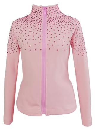 LIUHUO Eislaufjacke für Mädchen und Damen, Stretch-Fleece, Skate-Mantel, Trainingskleidung, Eiskunstlauf-Tops,