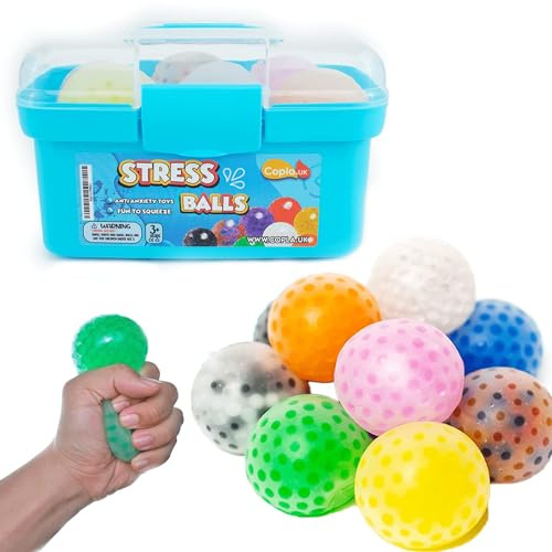 COPLA 12 Pack Stress balls| Stress Balls for Kids and Adults with ADHD,OCD, Anxiety, and Autism| Ideal Fidget Toys Stress Balls to Reduce Tension and Anxiety and Improve Focus.