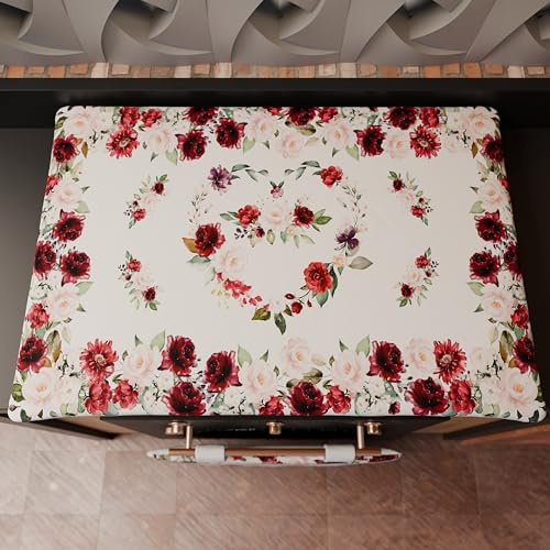 PETTI Artigiani Italiani - Accessori Tessili da Cucina, Copri Fornelli 46x70 cm in Microfibra, Coprifornello Elegante per Gas e Induzione, in Stampa Digitale Floreale 07, 100% Made in Italy